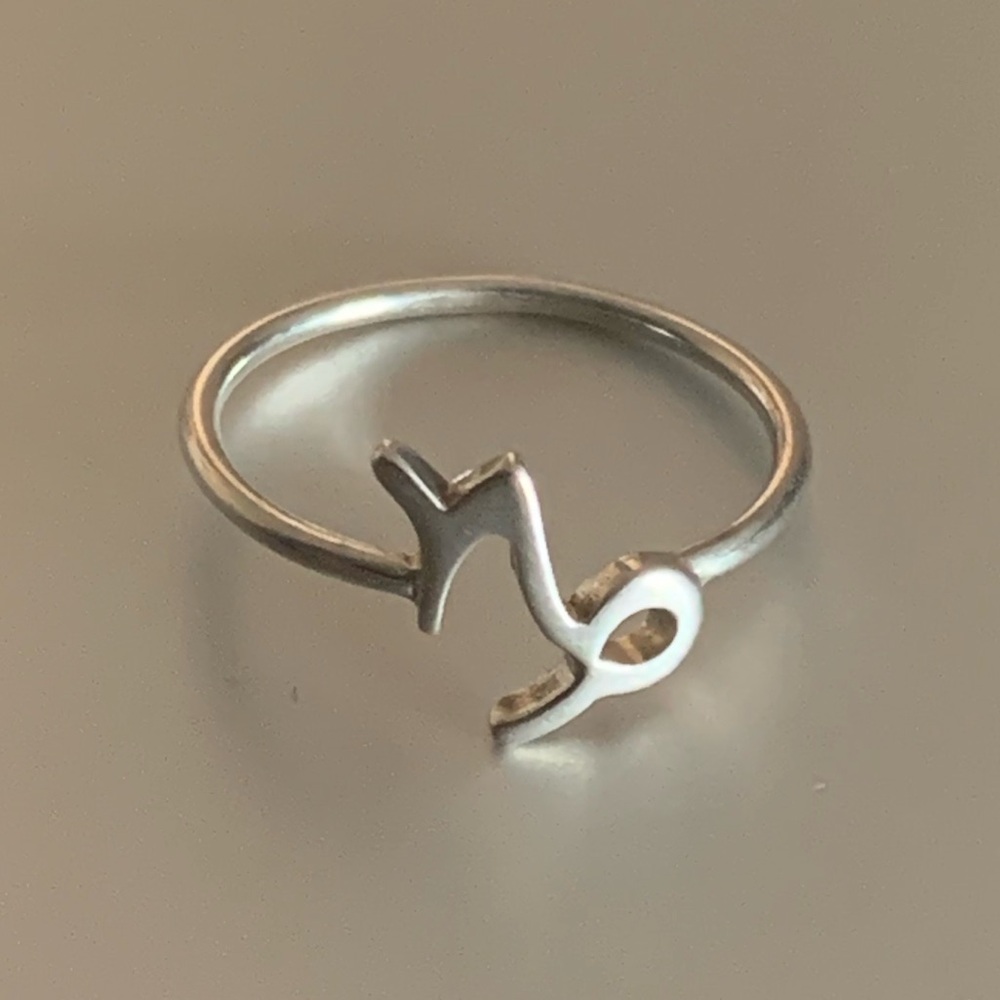 Vintage Sterling Silver Capricorn Ring, Stamped 925, Approx. Size 8